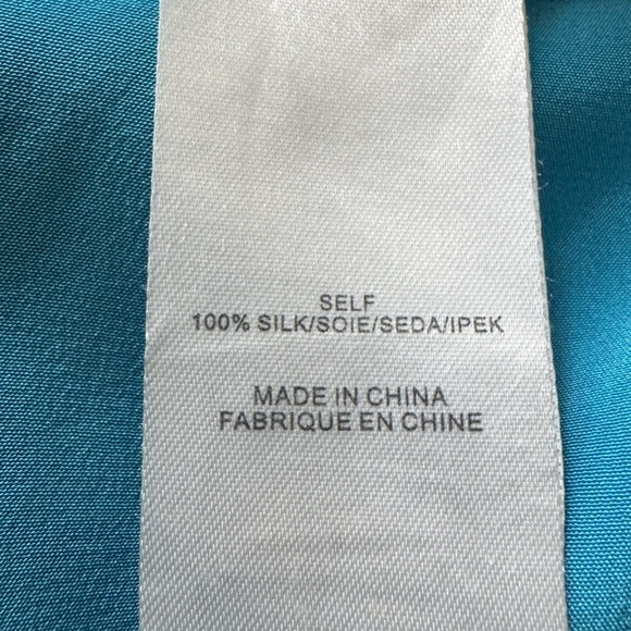 Tibi Tibi "Arielle" Silk Sleeveless Blouse Bowery Blue Size 8 - Picture 8 of 8